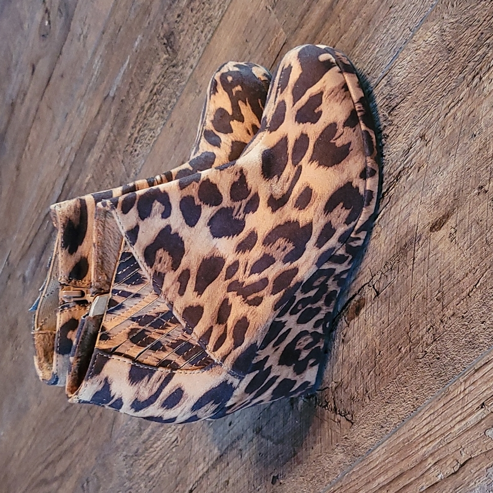 Rampage Leapord Wedge Booties